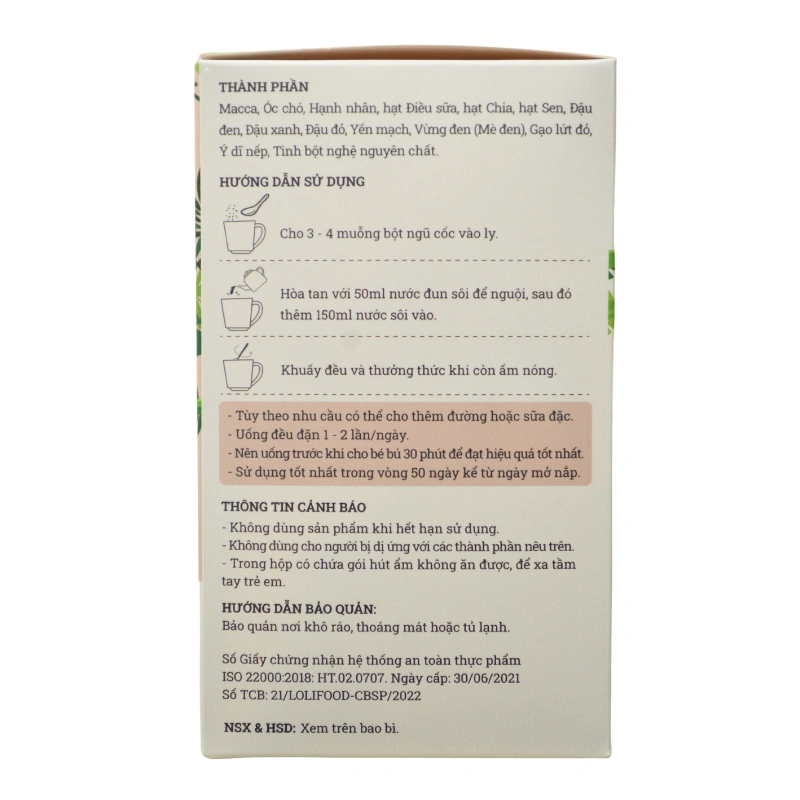 Ngũ cốc Anpaso hỗ trợ lợi sữa, 500g dạng bột 5