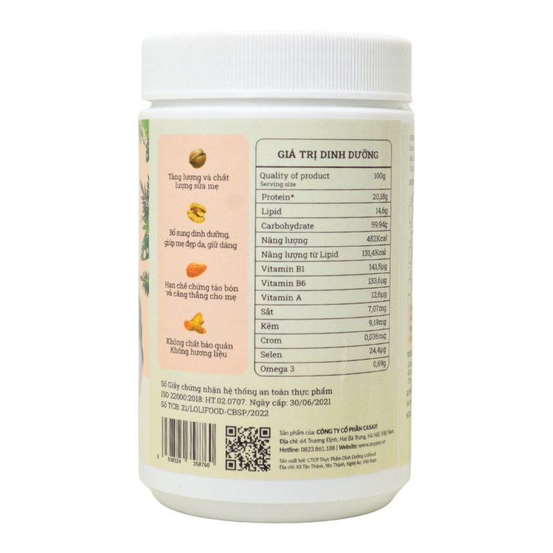 Ngũ cốc Anpaso hỗ trợ lợi sữa, 500g dạng bột 7