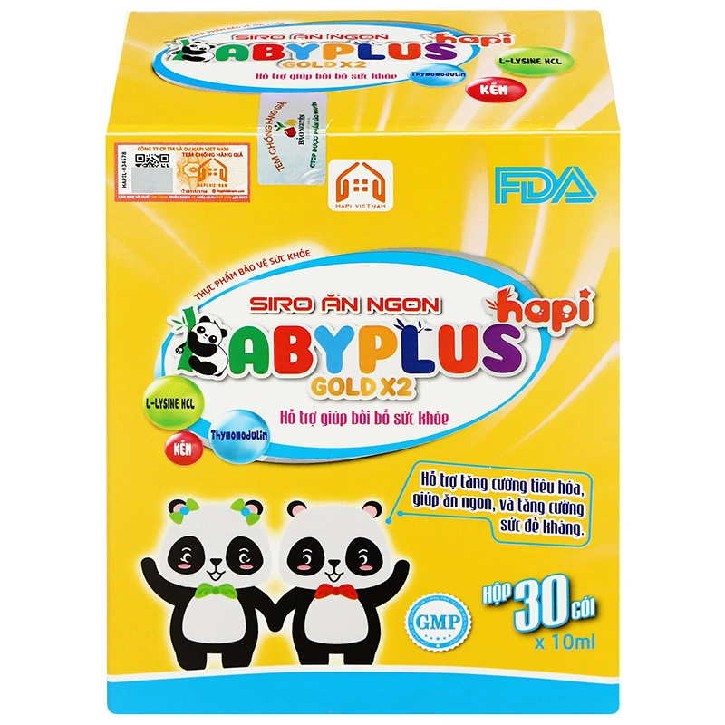 Siro Hapi VietNam Baby Plus giúp ăn ngon, bồi bổ sức khỏe hương hoa quả, 30 gói dạng uống (từ 6 tháng) 2