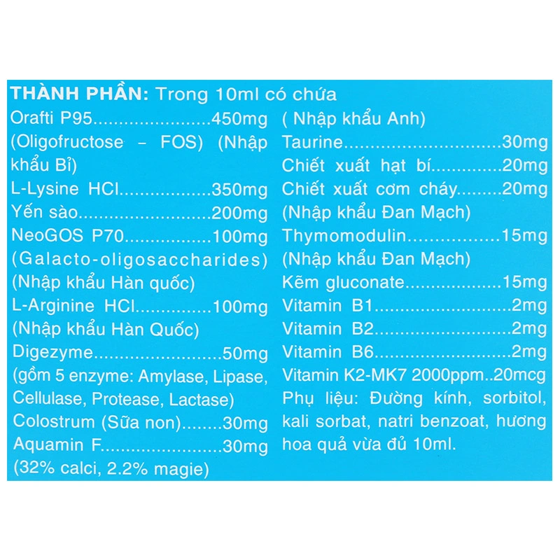 Siro Hapi VietNam Baby Plus giúp ăn ngon, bồi bổ sức khỏe hương hoa quả, 30 gói dạng uống (từ 6 tháng) 8