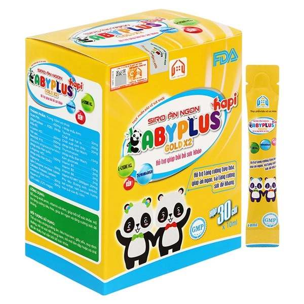 Siro Hapi VietNam Baby Plus giúp ăn ngon, bồi bổ sức khỏe hương hoa quả, 30 gói dạng uống (từ 6 tháng) 1