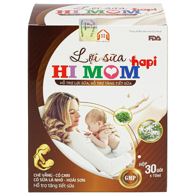 Hapi VietNam Hi Mom hỗ trợ lợi sữa, tăng tiết sữa, 30 gói dạng uống 2