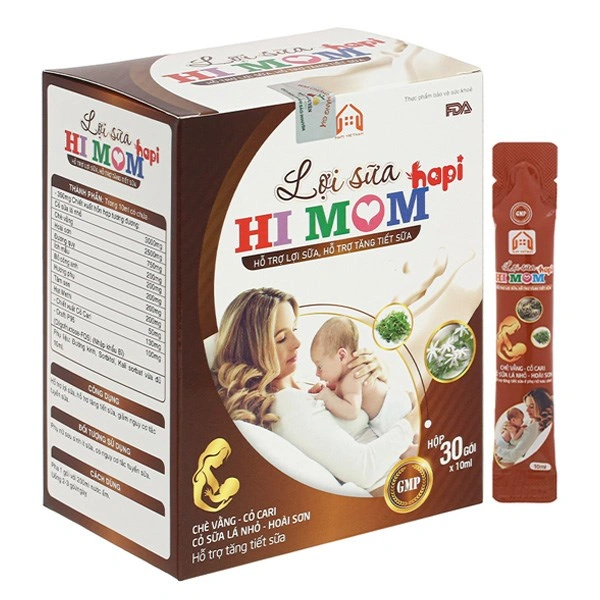 Hapi VietNam Hi Mom hỗ trợ lợi sữa, tăng tiết sữa, 30 gói dạng uống 1