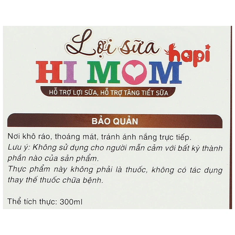 Hapi VietNam Hi Mom hỗ trợ lợi sữa, tăng tiết sữa, 30 gói dạng uống 9