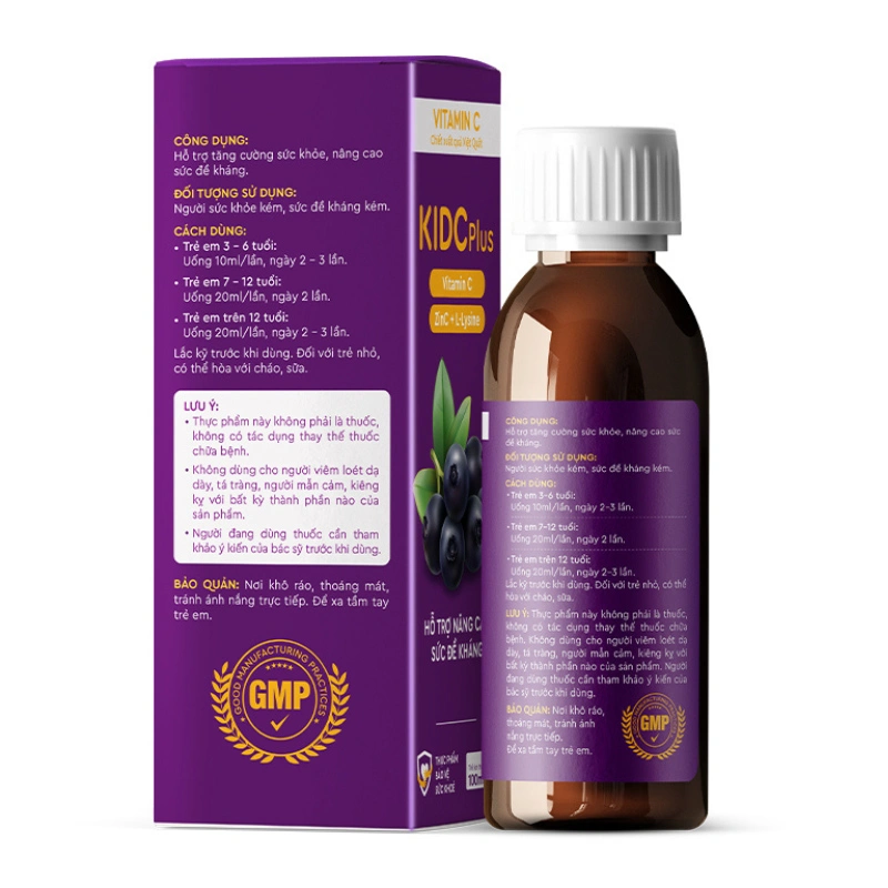 Siro Kentek KIDCPlus hỗ trợ nâng cao sức đề kháng hương mâm xôi, 100 ml dạng uống (từ 3 tuổi) 3