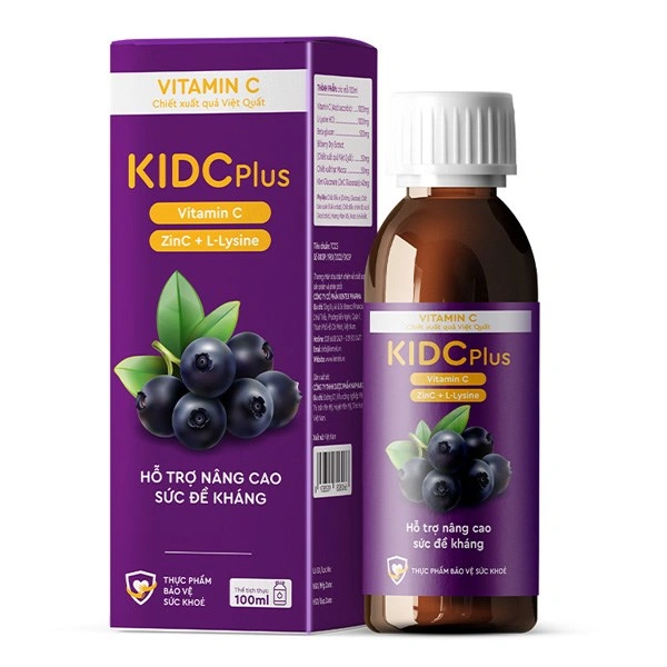 Siro Kentek KIDCPlus hỗ trợ nâng cao sức đề kháng hương mâm xôi, 100 ml dạng uống (từ 3 tuổi) 1