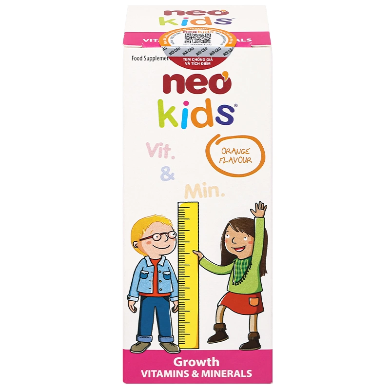 Siro Neo Kids Growth tăng cường sức khỏe hương cam, 150 ml dạng uống (từ 6 tháng) 2