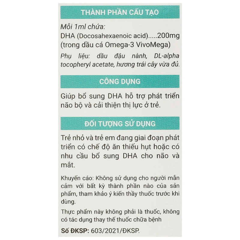 Avisure DHA Smart Kid phát triển não bộ, thị lực hương trái cây, 20 ml dạng nhỏ giọt (từ 0 tháng) 7