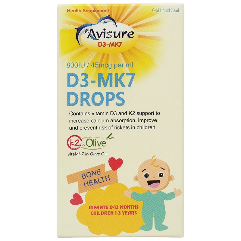 Avisure D3-MK7 hỗ trợ hấp thu canxi, 20 ml dạng nhỏ giọt (từ 0 tháng) 3