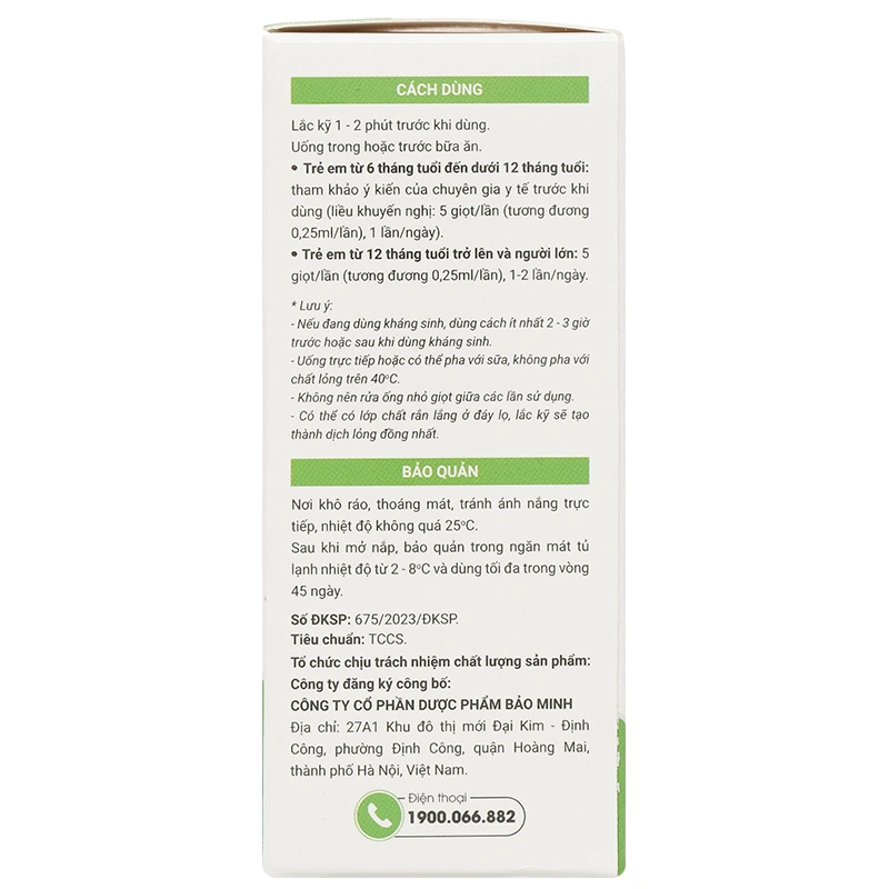 Men vi sinh Avisure Probiotic hỗ trợ giảm triệu chứng rối loạn tiêu hóa, 10 ml dạng nhỏ giọt (từ 6 tháng) 4