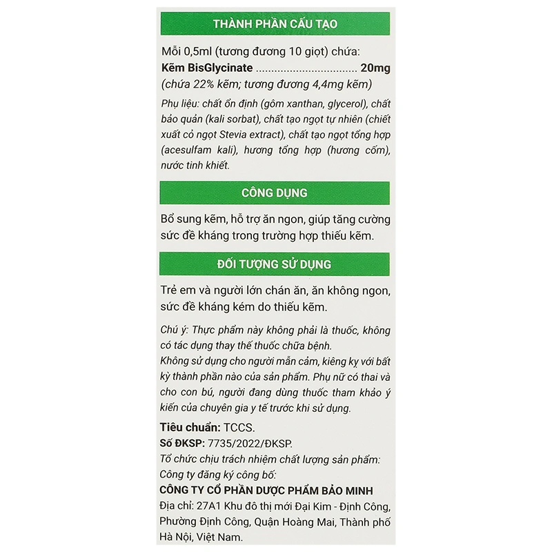 Siro Avisure Zio bổ sung kẽm hỗ trợ ăn ngon, tăng đề kháng hương cốm, 20 ml dạng nhỏ giọt (từ 6 tháng) 7