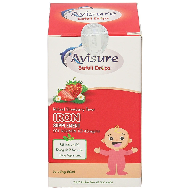 Siro Avisure Safoli bổ sung sắt hương dâu, 20 ml dạng nhỏ giọt (từ 0 tháng) 2