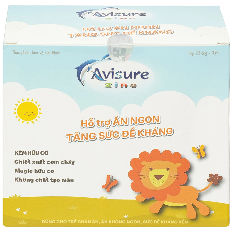 Siro Avisure Zinc hỗ trợ ăn ngon, tăng đề kháng hương dâu, 20 ống dạng uống (từ 2 tuổi) 2