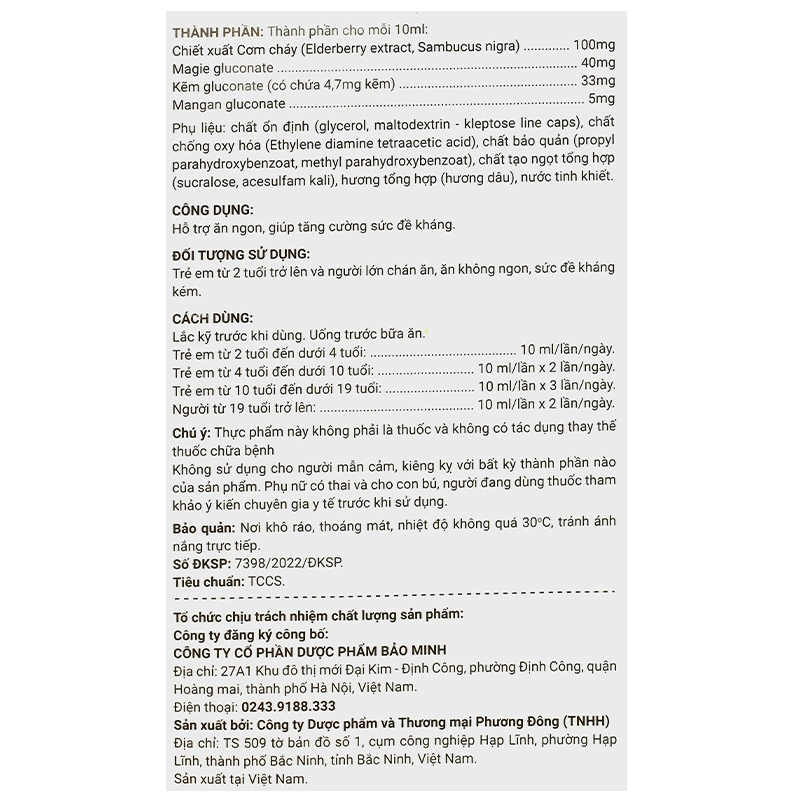 Siro Avisure Zinc hỗ trợ ăn ngon, tăng đề kháng hương dâu, 20 ống dạng uống (từ 2 tuổi) 9