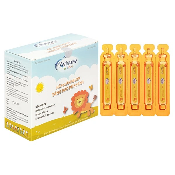 Siro Avisure Zinc hỗ trợ ăn ngon, tăng đề kháng hương dâu, 20 ống dạng uống (từ 2 tuổi) 1