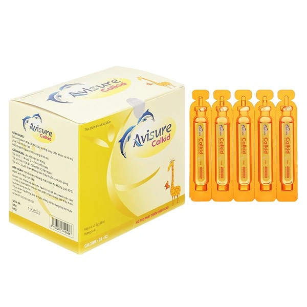 Siro Avisure Calkid hỗ trợ phát triển chiều cao hương cam, 30 ống dạng uống (từ 2 tuổi) 1