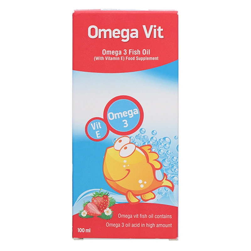 Siro dầu cá Omega Vit tốt cho não bộ và mắt hương dâu, 100 ml dạng uống (từ 0 tháng) 2