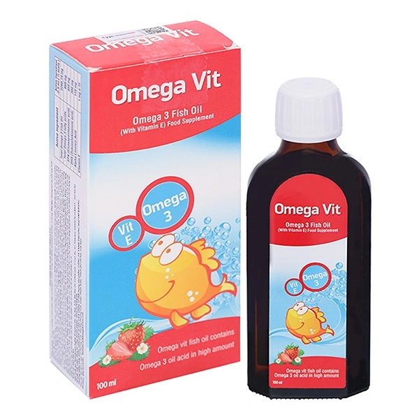 Siro dầu cá Omega Vit tốt cho não bộ và mắt hương dâu, 100 ml dạng uống (từ 0 tháng) 1