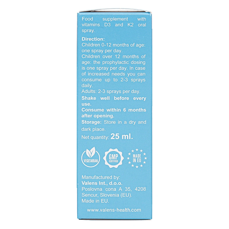 Valens Dimao Pro D3+K2 hỗ trợ hấp thu canxi hương dâu, 25 ml dạng xịt (từ 0 tháng) 4