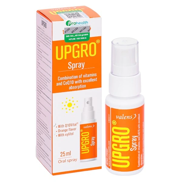 Valens Upgro Multivitamin hỗ trợ tăng sức đề kháng hương cam, 25 ml dạng xịt (từ 6 tháng) 1