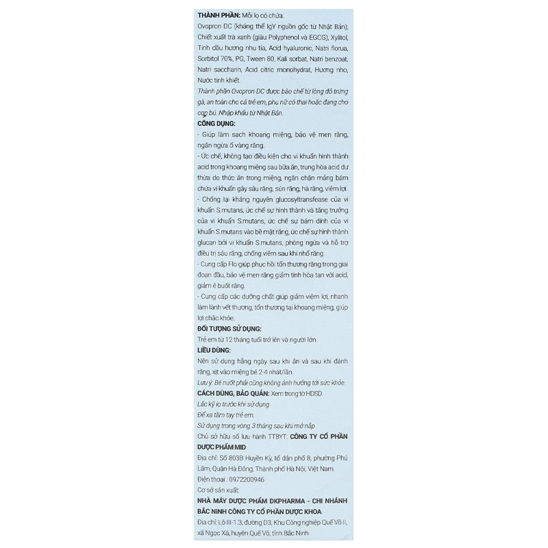 Midkid chống sâu răng hương nho, 30 ml dạng xịt (từ 1 tuổi) 8