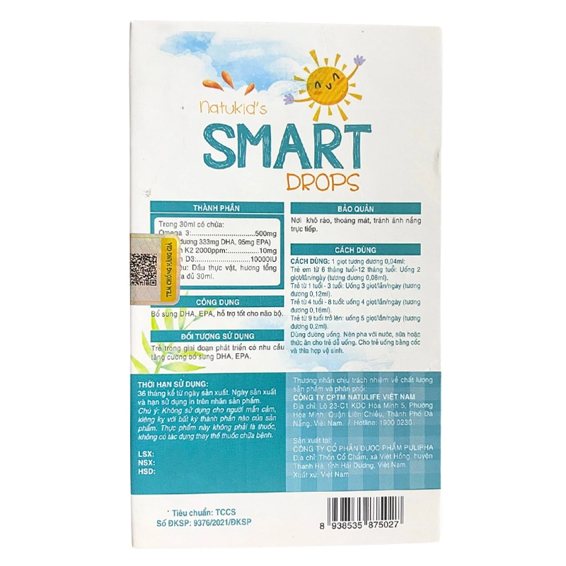 Natulife Natukid's Smart Drops tốt cho não bộ, 30 ml dạng nhỏ giọt (từ 6 tháng) 2