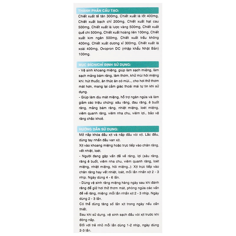 Natulife CareKid ngừa sâu răng hương thảo dược, 30 ml dạng xịt (từ 6 tháng) 7