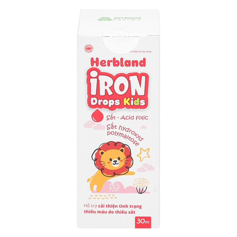 Siro Herbland Iron Drops Kids hỗ trợ cải thiện thiếu máu do thiếu sắt hương socola, 30 ml dạng nhỏ giọt (từ 6 tháng) 2