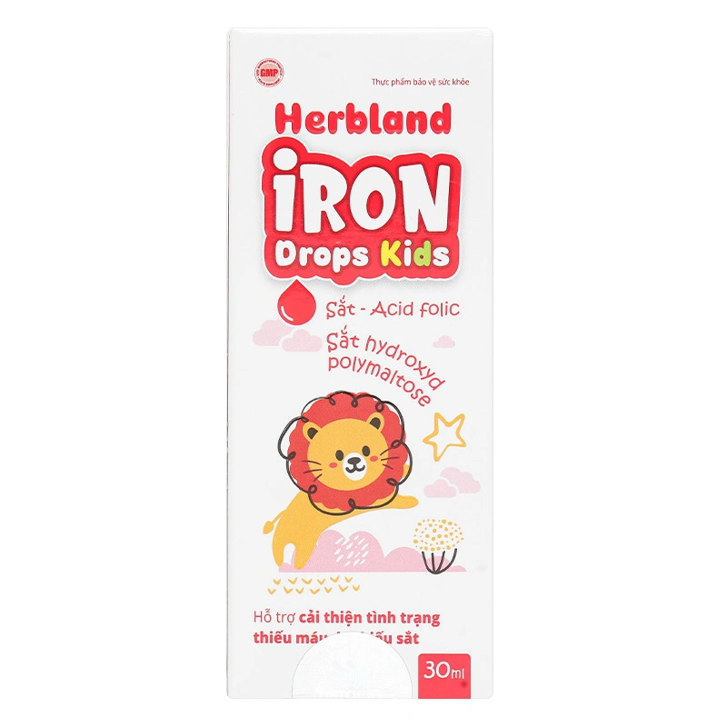 Siro Herbland Iron Drops Kids hỗ trợ cải thiện thiếu máu do thiếu sắt hương socola, 30 ml dạng nhỏ giọt (từ 6 tháng) 3