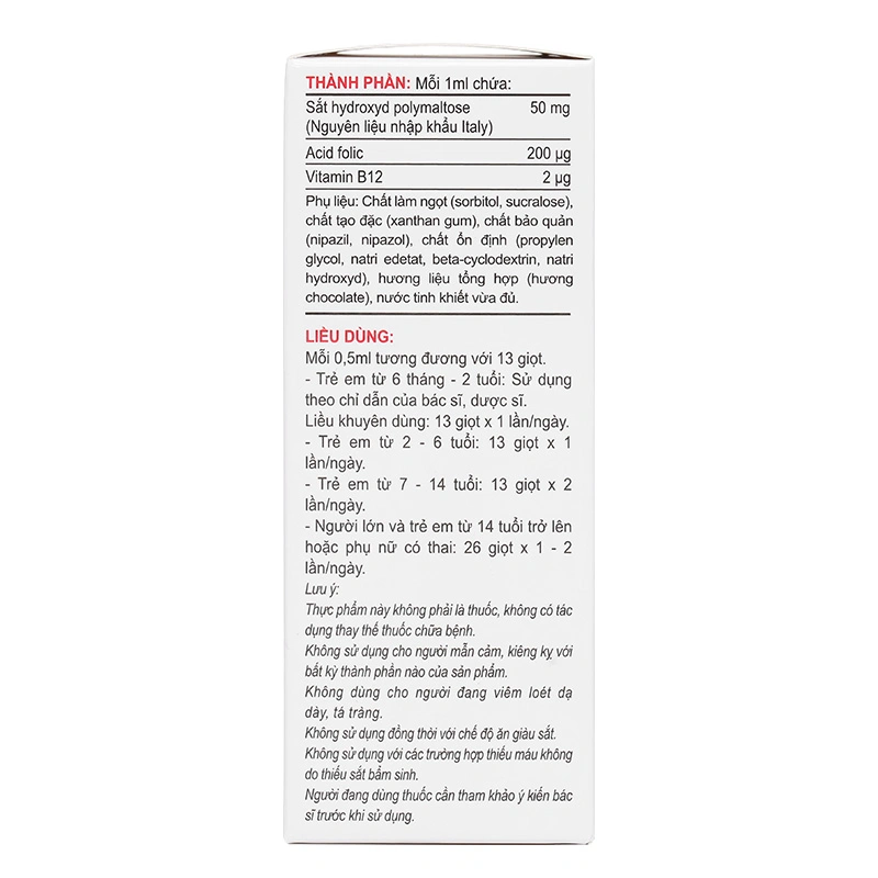 Siro Herbland Iron Drops Kids hỗ trợ cải thiện thiếu máu do thiếu sắt hương socola, 30 ml dạng nhỏ giọt (từ 6 tháng) 5