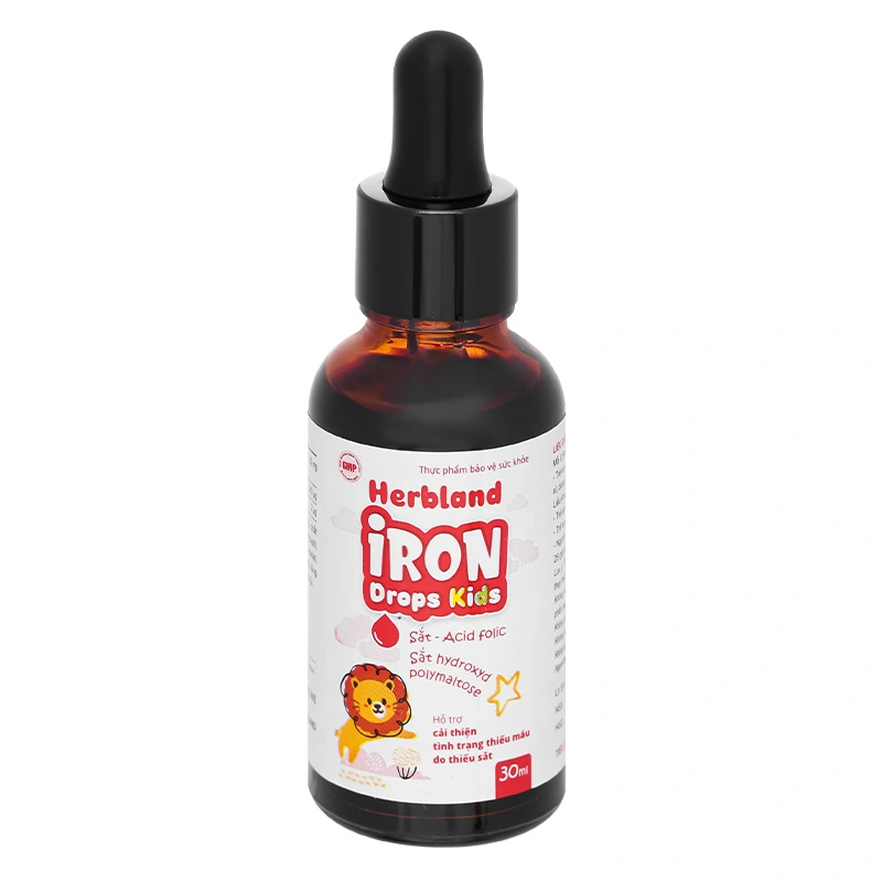 Siro Herbland Iron Drops Kids hỗ trợ cải thiện thiếu máu do thiếu sắt hương socola, 30 ml dạng nhỏ giọt (từ 6 tháng) 6
