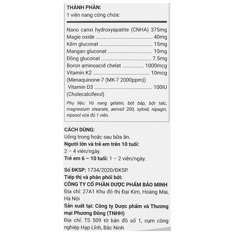 Avisure Hi-Cal hỗ trợ xương răng chắc khỏe, 60 viên dạng viên (từ 6 tuổi) 7