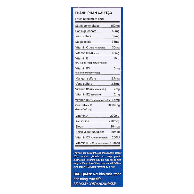 Bộ 2 hộp Avisure mama bổ sung vitamin và khoáng chất hương vani, 60 viên dạng viên 11