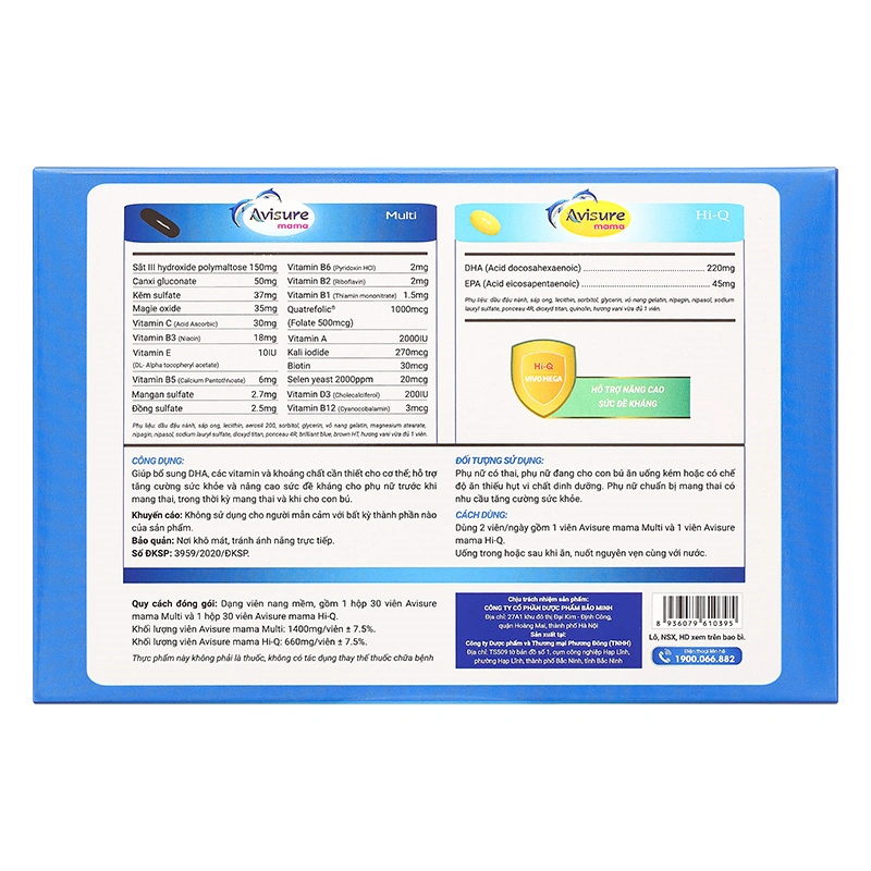 Bộ 2 hộp Avisure mama bổ sung vitamin và khoáng chất hương vani, 60 viên dạng viên 4