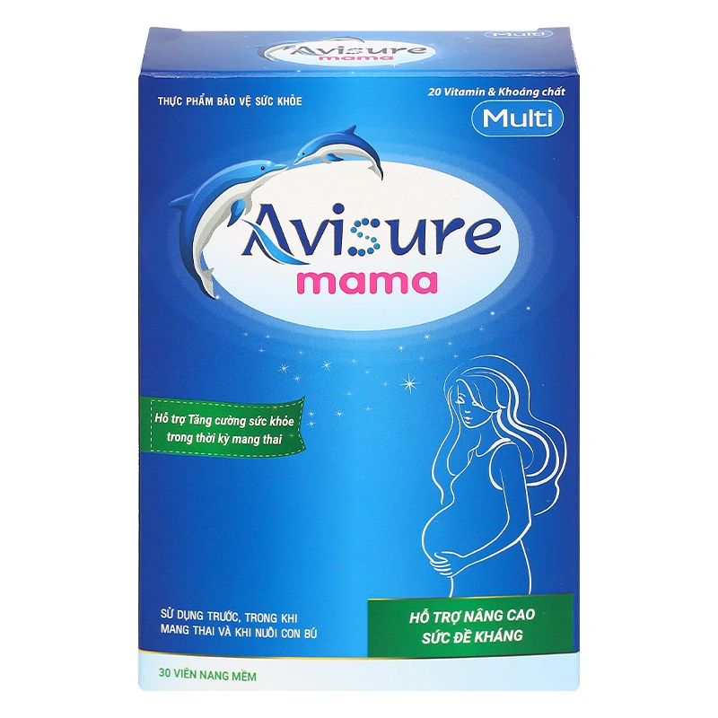 Bộ 2 hộp Avisure mama bổ sung vitamin và khoáng chất hương vani, 60 viên dạng viên 6