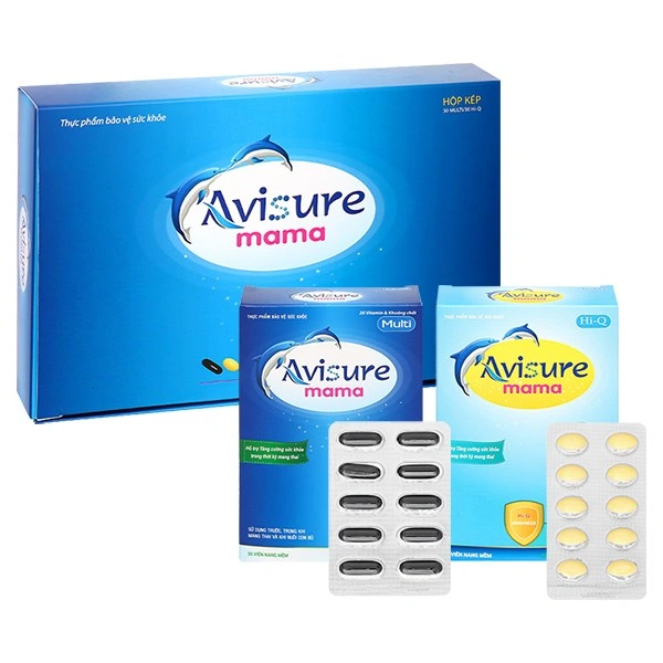 Bộ 2 hộp Avisure mama bổ sung vitamin và khoáng chất hương vani, 60 viên dạng viên 1