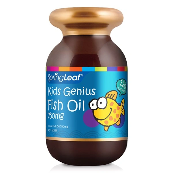 SpringLeaf Kids Genius Fish Oil hỗ trợ não bộ và thị giác hương cam, 120 viên dạng viên (từ 1 tuổi) 1