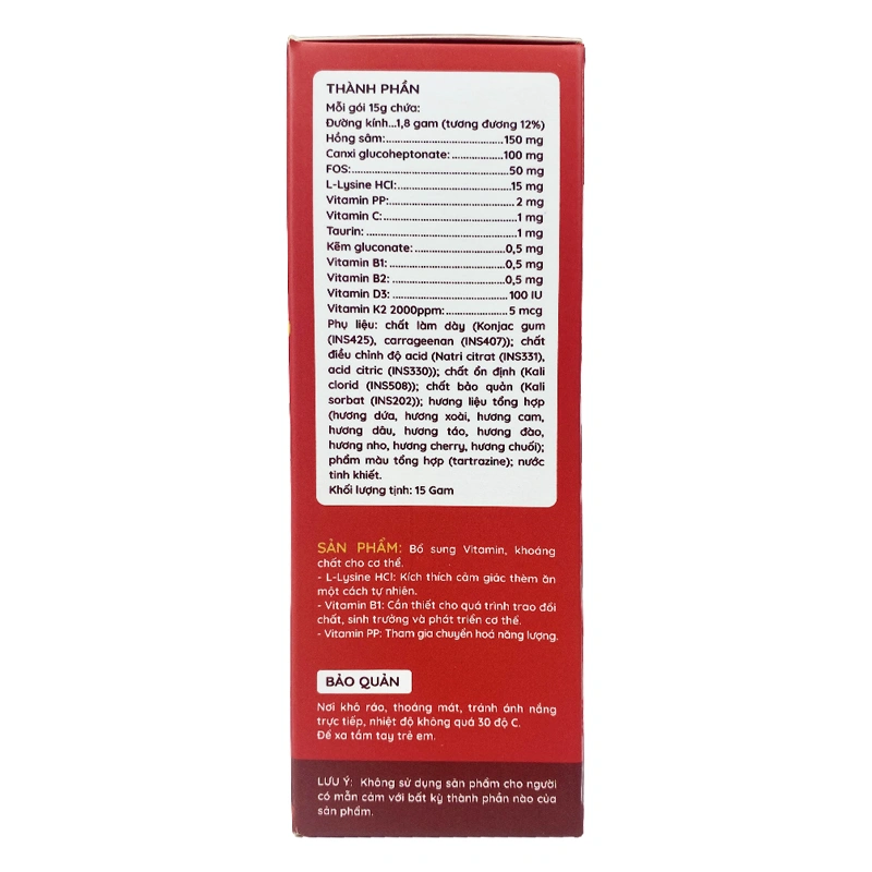 Thạch M'Smarty Red Ginseng bổ sung vitamin và khoáng chất hương sâm, 24 gói (từ 1 tuổi) 3