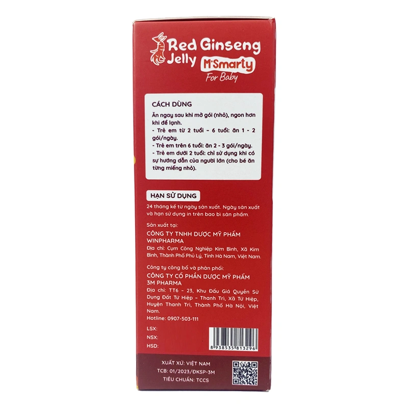 Thạch M'Smarty Red Ginseng bổ sung vitamin và khoáng chất hương sâm, 24 gói (từ 1 tuổi) 4