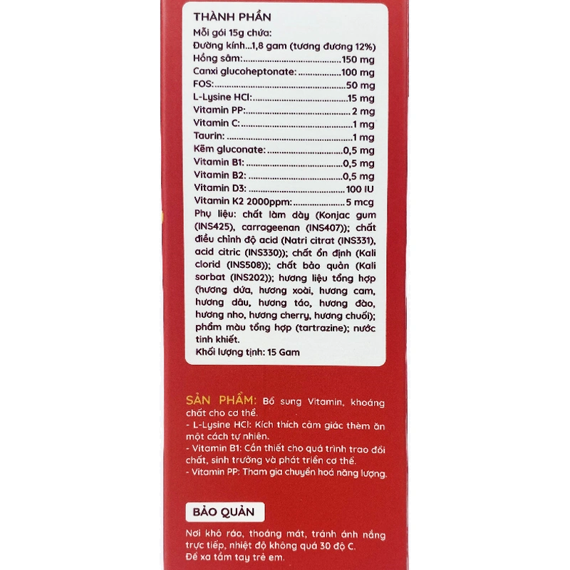 Thạch M'Smarty Red Ginseng bổ sung vitamin và khoáng chất hương sâm, 24 gói (từ 1 tuổi) 6
