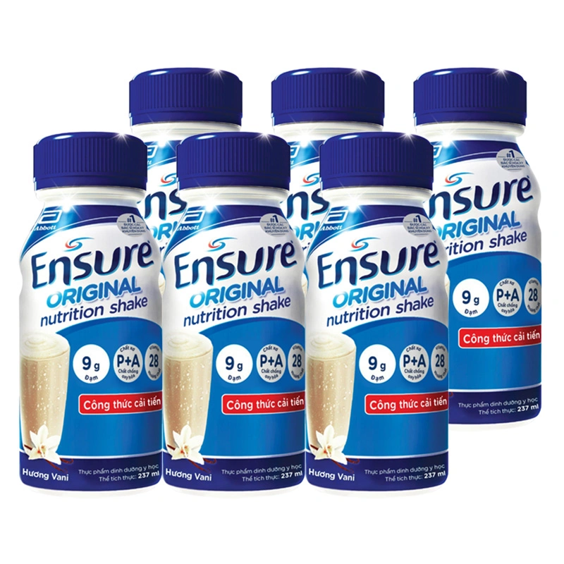 Lốc 6 chai sữa bột người lớn pha sẵn Ensure Original hương vani 237 ml 10