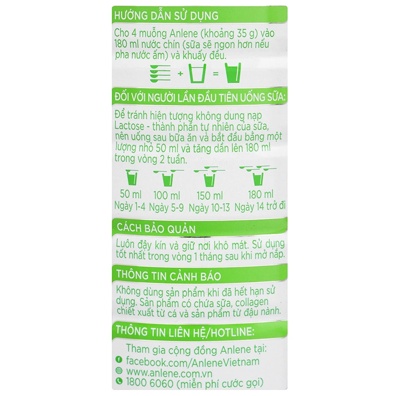 Sữa bột người lớn Anlene Gold 3X hương vani 800g 9