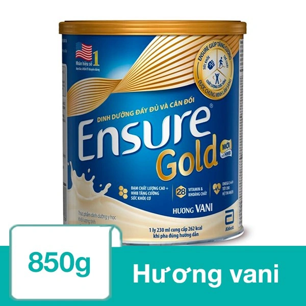Sữa bột người lớn Ensure Gold hương vani 850g 1