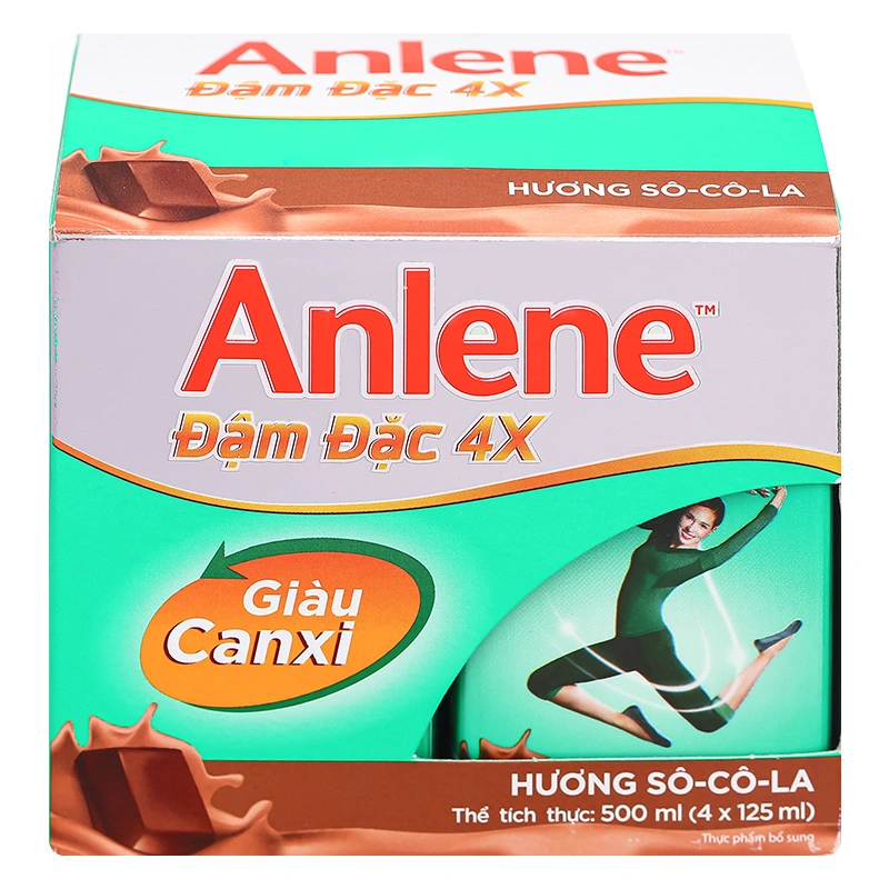 Lốc 4 hộp sữa bột người lớn pha sẵn Anlene Đậm Đặc 4X hương socola 125 ml 3