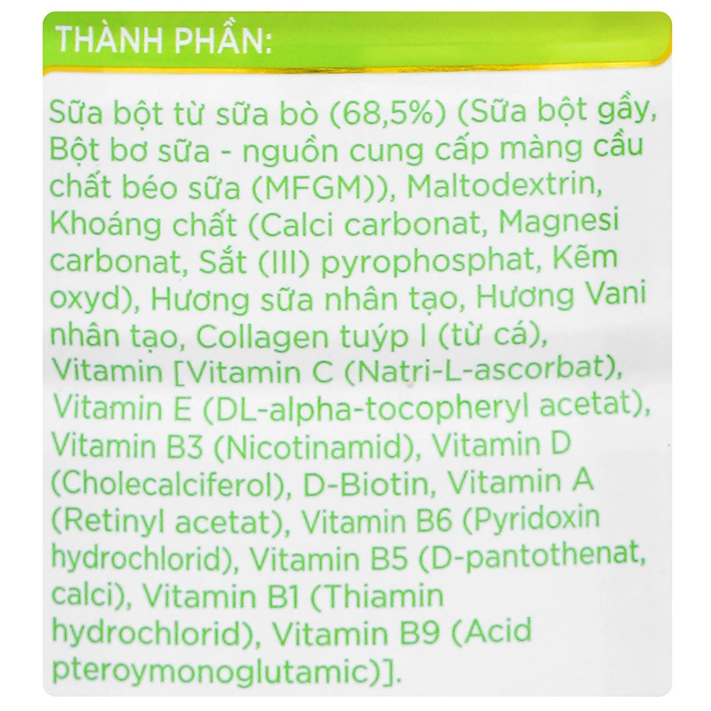 Sữa bột người lớn Anlene Gold 5X hương vani 800g 10