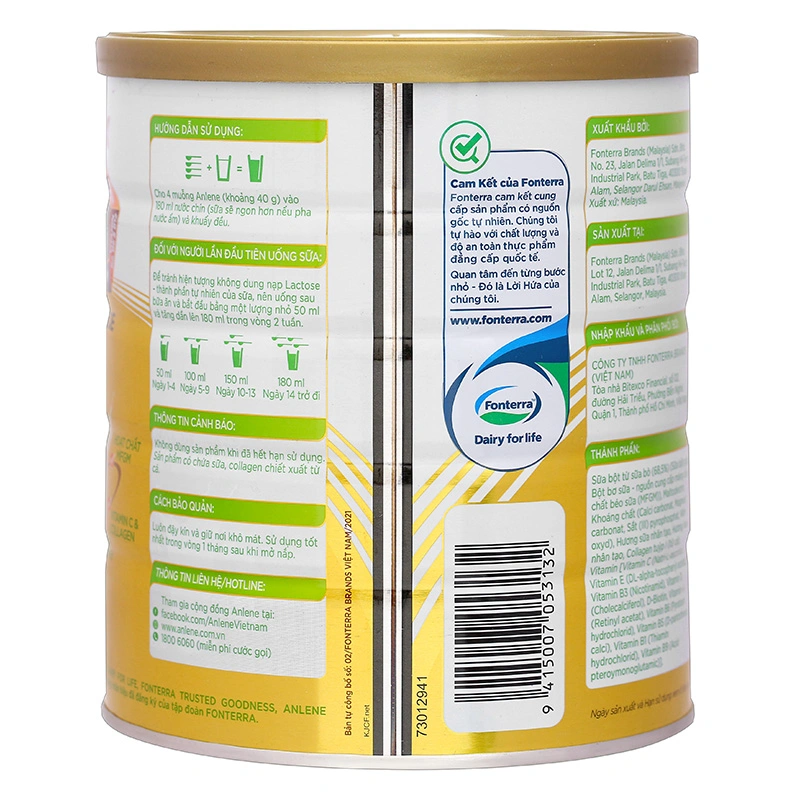 Sữa bột người lớn Anlene Gold 5X hương vani 800g 4