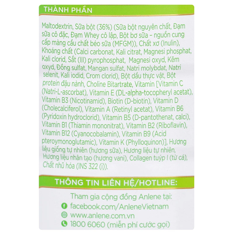 Sữa bột người lớn Anlene Total 10 hương vani 800g 10