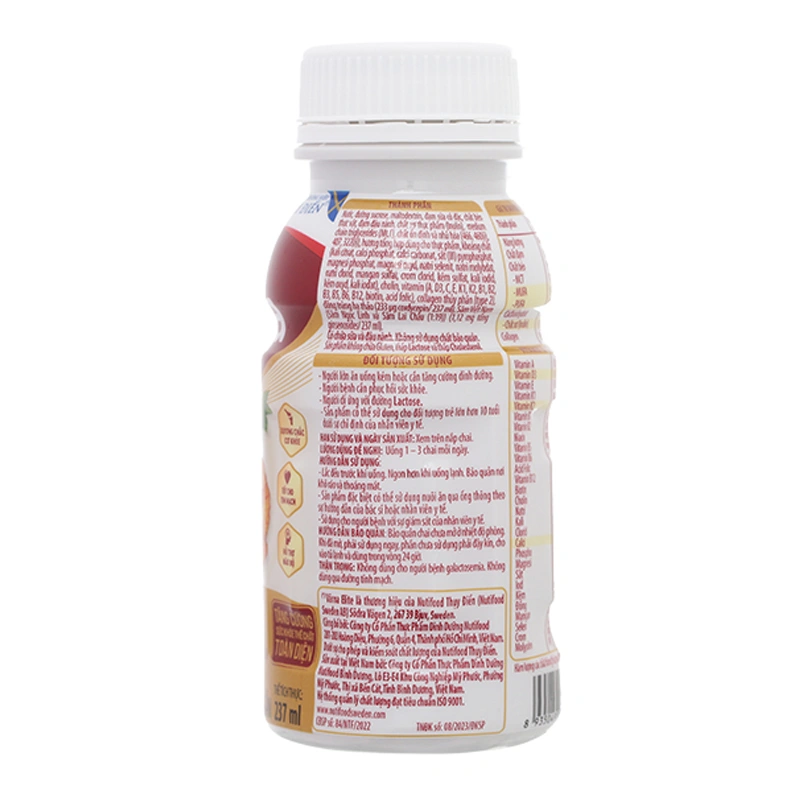 Thùng 24 chai sữa bột người lớn pha sẵn Nutifood Varna Elite hương sâm 237 ml 5