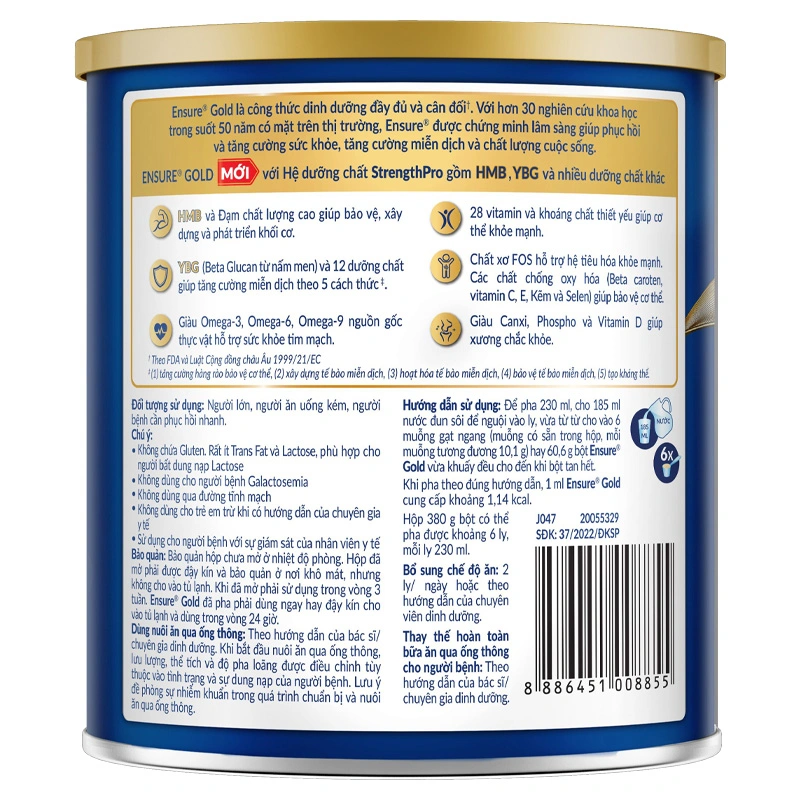 Sữa bột người lớn Ensure Gold StrengthPro hương vani 380g 3