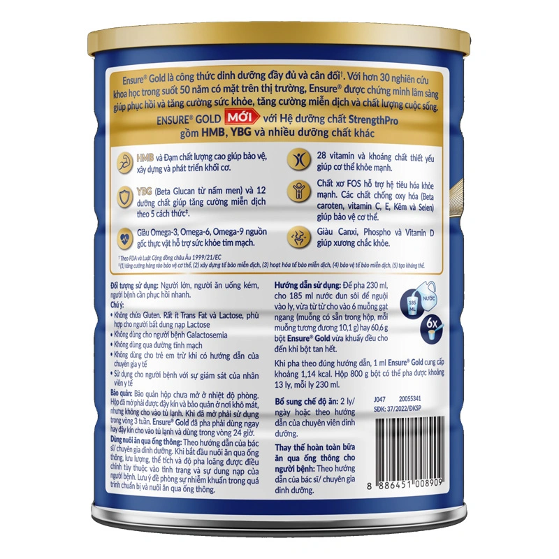 Sữa bột người lớn Ensure Gold StrengthPro hương vani 380g 8